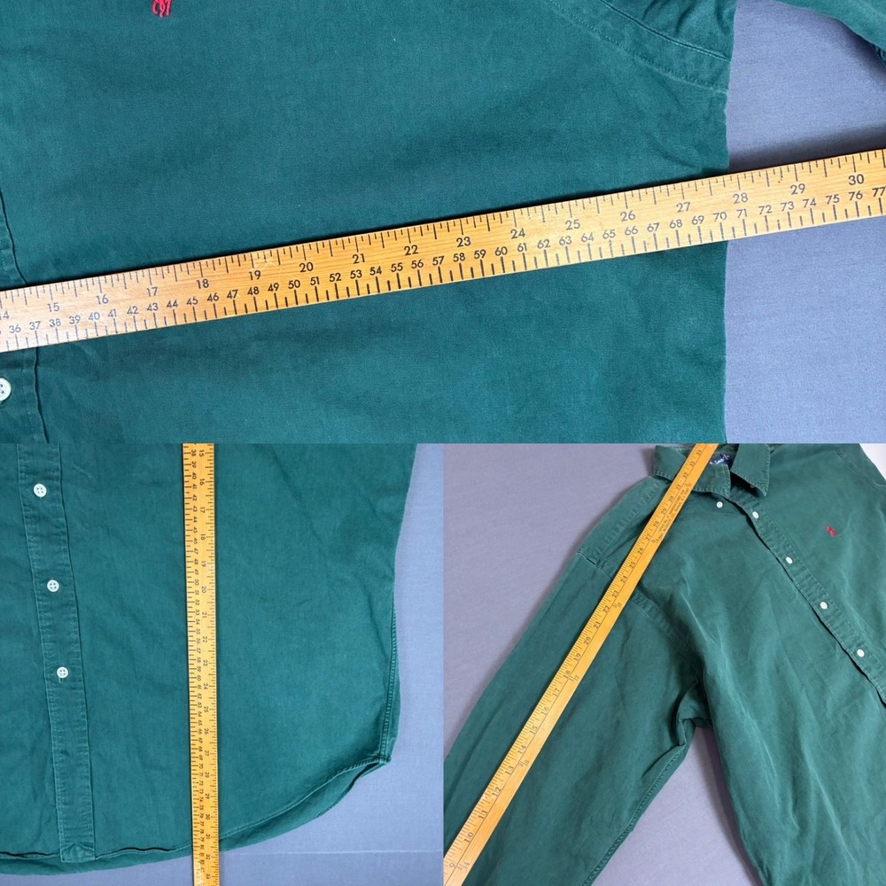 Ralph Lauren Blake Long Sleeve Button Down Shirt Men's Size XL Green OVERSIZED - Picture 7 of 7